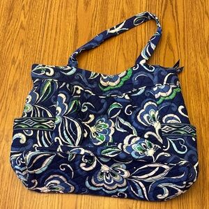 Vera Bradley Navy and Green Floral Tote